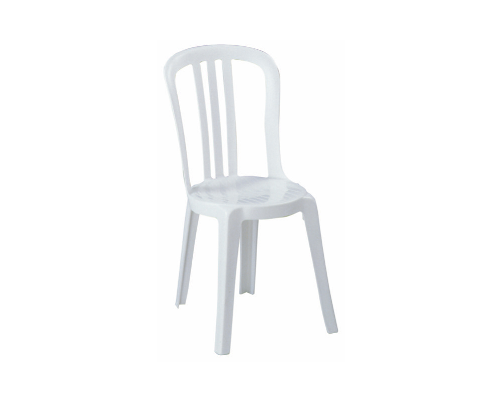 location de Chaise bistro Miami, chaise de jardin pour événements en PVC blanc 