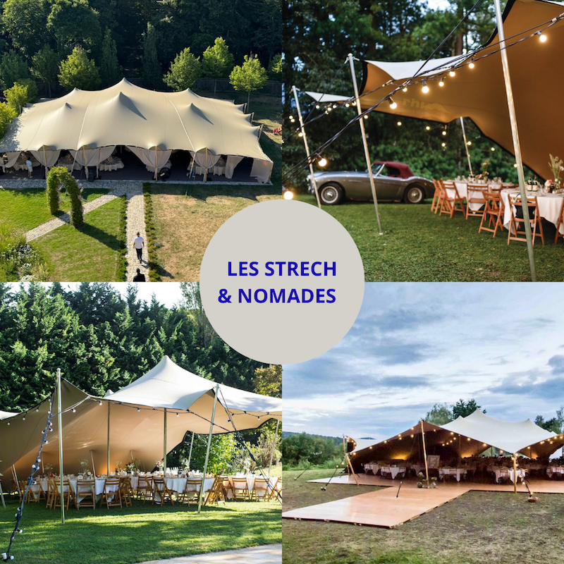 Location de tentes stretch et nomades pour événements extérieurs, cocktails et soirées